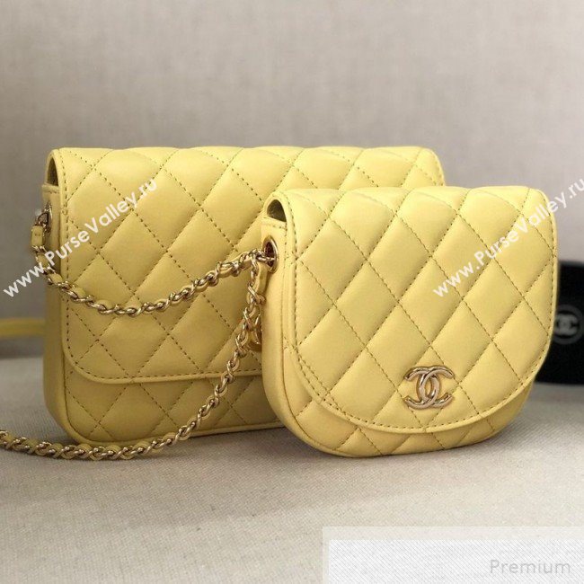 Chanel Quilted Side-Packs Flap Bag AS0545 Yellow 2019 (YD-9051335)