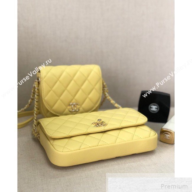 Chanel Quilted Side-Packs Flap Bag AS0545 Yellow 2019 (YD-9051335)