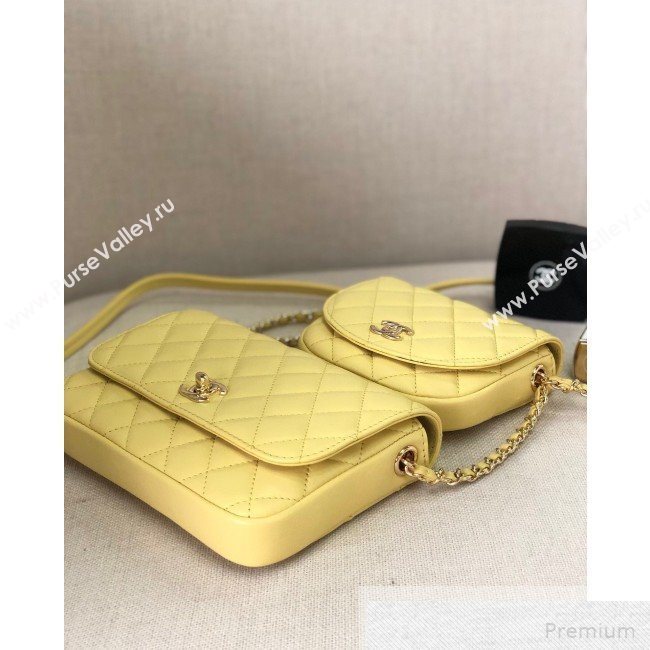 Chanel Quilted Side-Packs Flap Bag AS0545 Yellow 2019 (YD-9051335)