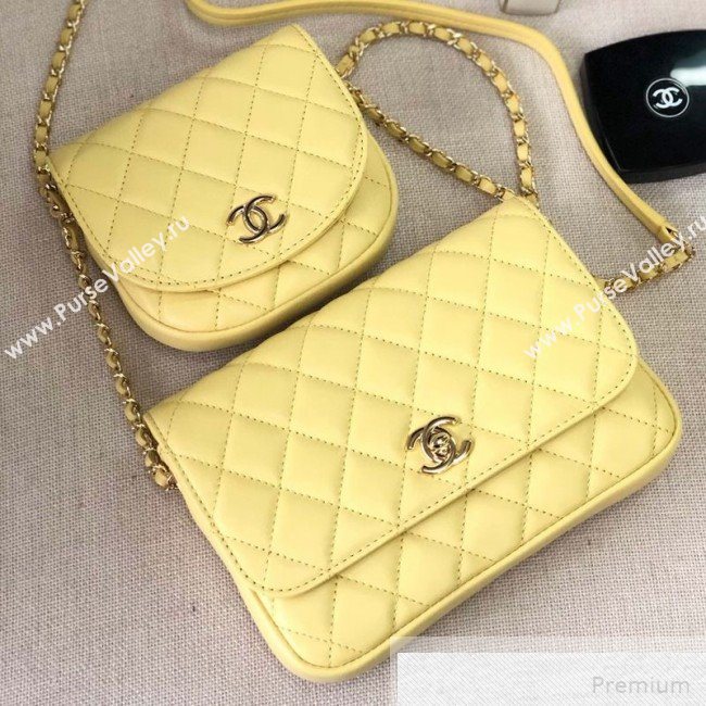 Chanel Quilted Side-Packs Flap Bag AS0545 Yellow 2019 (YD-9051335)