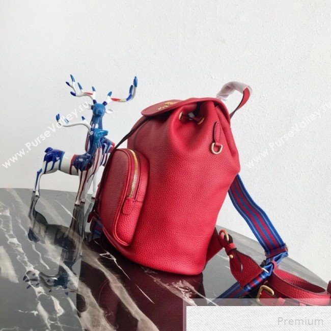 Prada Leather Backpack 1BZ035 Red 2019 (PYZ-9051105)