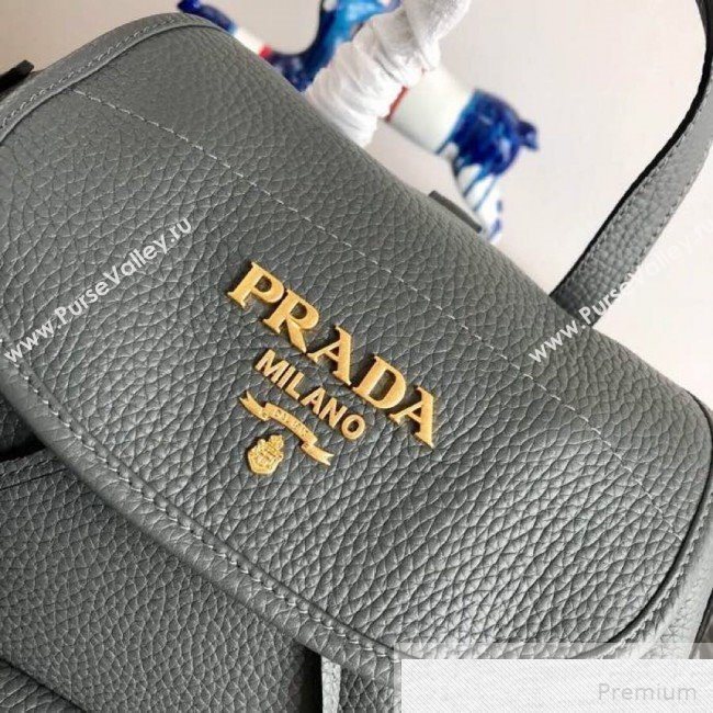 Prada Leather Backpack 1BZ035 Grey 2019 (PYZ-9051106)