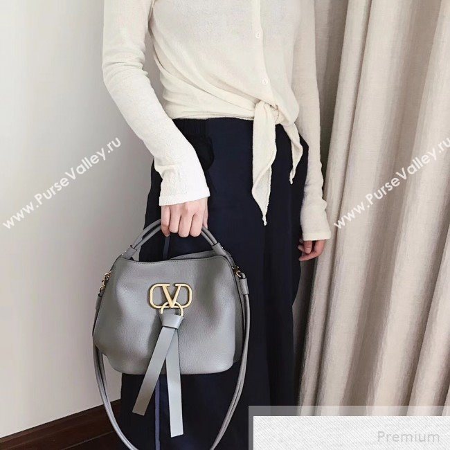 Valentino Small VRING Top Handle Bag Grey 2019 (JJ3-9051118)