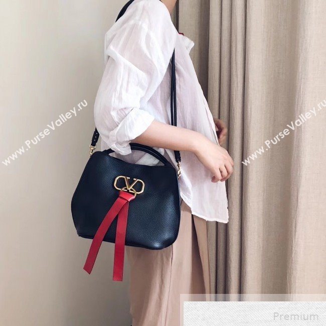 Valentino Small VRING Top Handle Bag Black 2019 (JJ3-9051119)