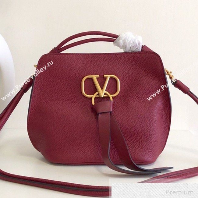Valentino Small VRING Top Handle Bag Burgundy 2019 (JJ3-9051116)