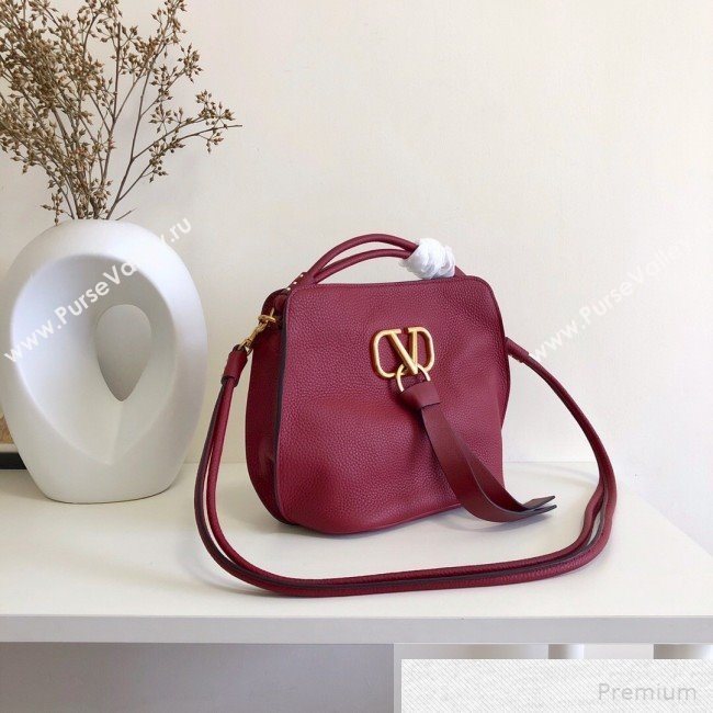 Valentino Small VRING Top Handle Bag Burgundy 2019 (JJ3-9051116)