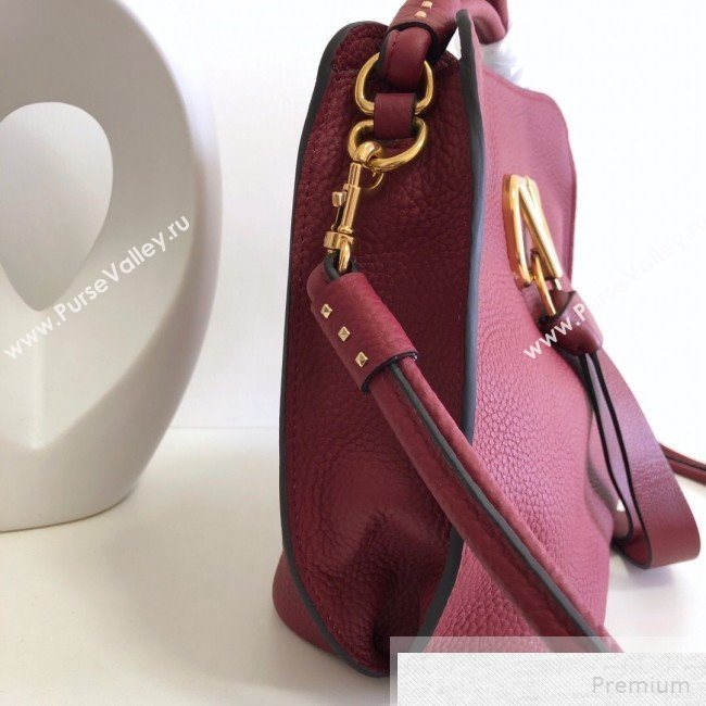 Valentino Small VRING Top Handle Bag Burgundy 2019 (JJ3-9051116)