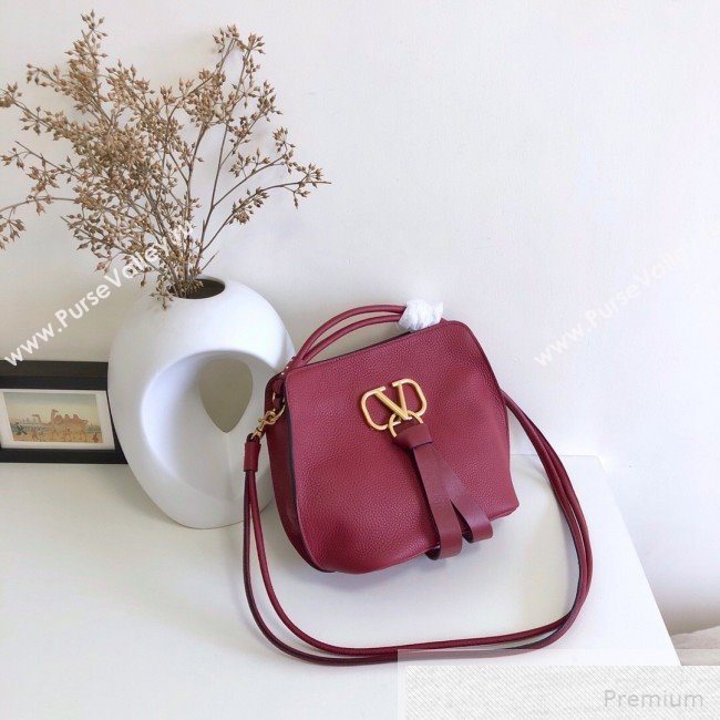 Valentino Small VRING Top Handle Bag Burgundy 2019 (JJ3-9051116)
