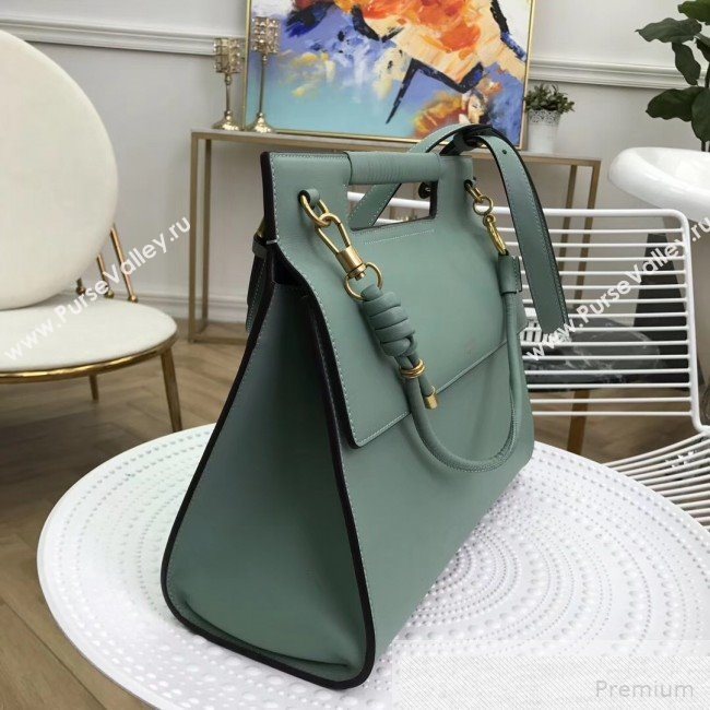 Givenchy Large Whip Top Handle Bag in Smooth Leather Green 2019 (2B082-9051447)