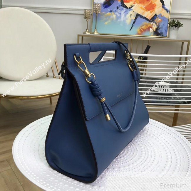 Givenchy Large Whip Top Handle Bag in Smooth Leather Blue 2019 (2B082-9051448)