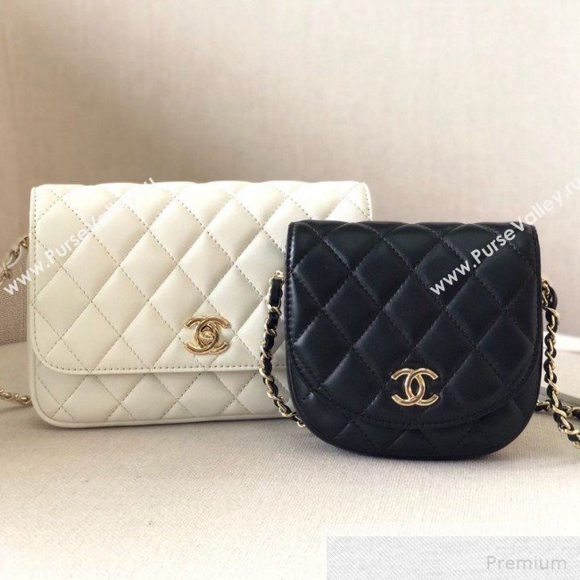 Chanel Quilted Side-Packs Flap Bag AS0649 Black/White 2019 (YD-9051331)