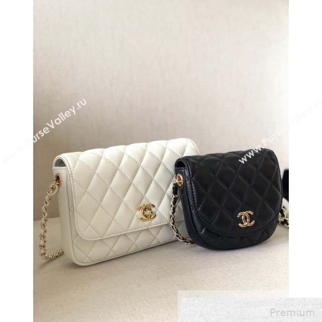 Chanel Quilted Side-Packs Flap Bag AS0649 Black/White 2019 (YD-9051331)