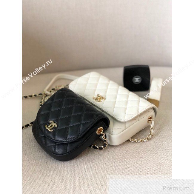 Chanel Quilted Side-Packs Flap Bag AS0649 Black/White 2019 (YD-9051331)