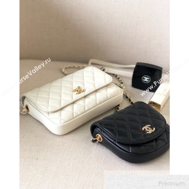 Chanel Quilted Side-Packs Flap Bag AS0649 Black/White 2019 (YD-9051331)