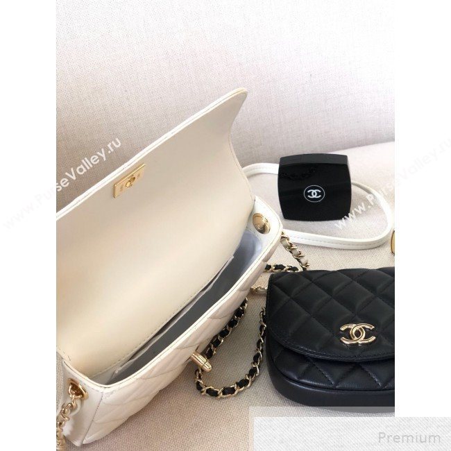 Chanel Quilted Side-Packs Flap Bag AS0649 Black/White 2019 (YD-9051331)