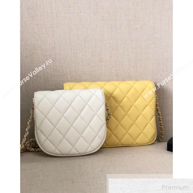 Chanel Quilted Side-Packs Flap Bag AS0649 White/Yellow 2019 (YD-9051332)