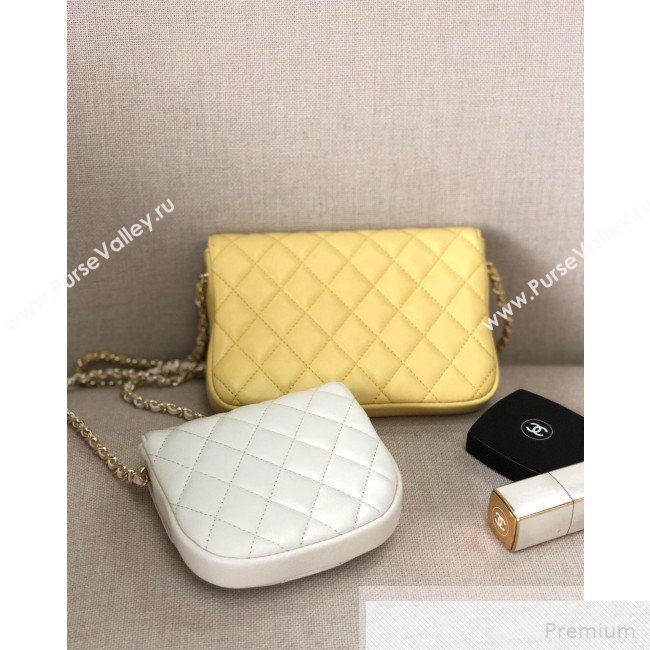 Chanel Quilted Side-Packs Flap Bag AS0649 White/Yellow 2019 (YD-9051332)