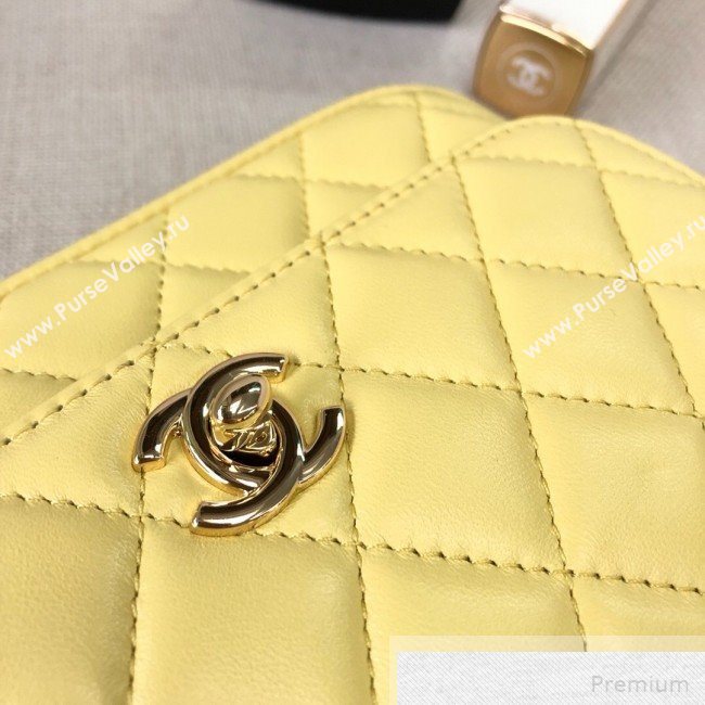 Chanel Quilted Side-Packs Flap Bag AS0649 White/Yellow 2019 (YD-9051332)