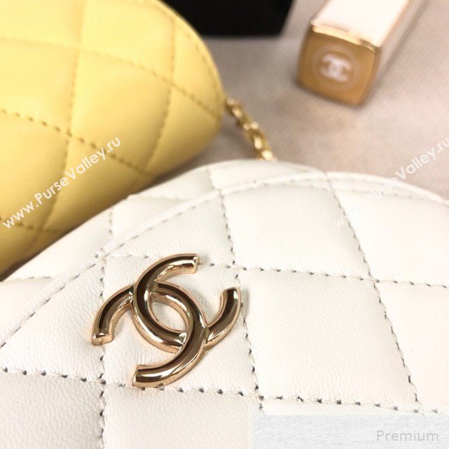 Chanel Quilted Side-Packs Flap Bag AS0649 White/Yellow 2019 (YD-9051332)