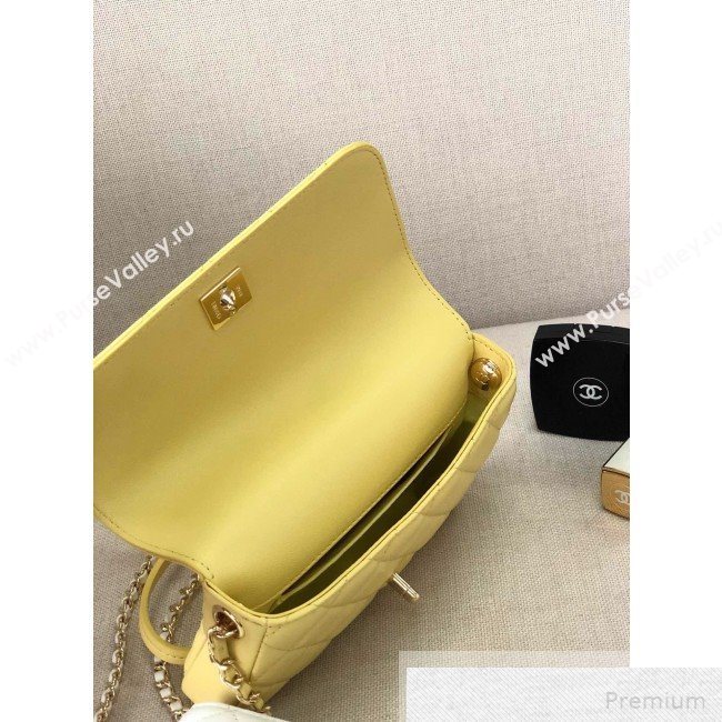 Chanel Quilted Side-Packs Flap Bag AS0649 White/Yellow 2019 (YD-9051332)