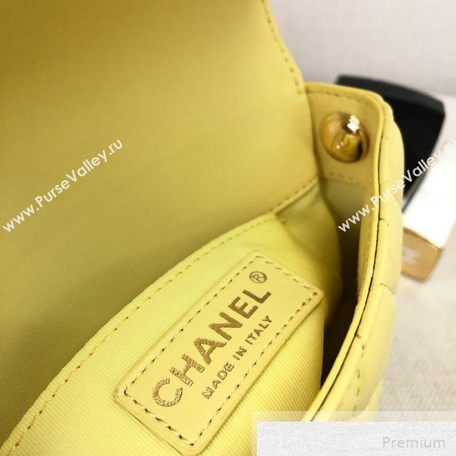 Chanel Quilted Side-Packs Flap Bag AS0649 White/Yellow 2019 (YD-9051332)