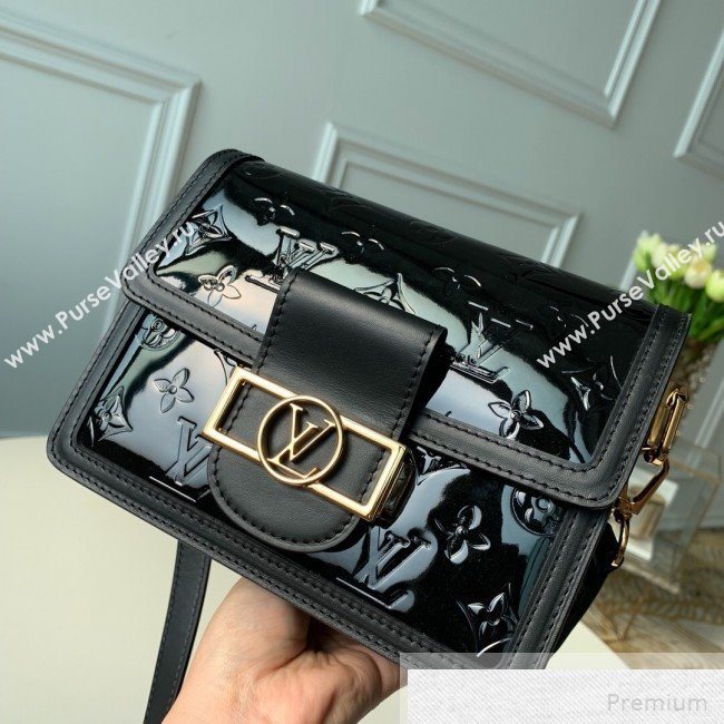 Louis Vuitton Mini Dauphine Shoulder Bag in Patent Leather M44580 Black 2019 (KD-9051334)