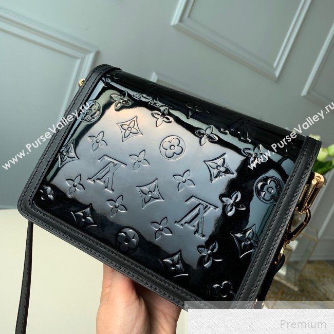 Louis Vuitton Mini Dauphine Shoulder Bag in Patent Leather M44580 Black 2019 (KD-9051334)
