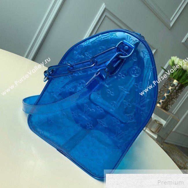 Louis Vuitton Monogram PVC Keepall Bandouliere 50 M53271 Blue 2019 (KD-9051335)