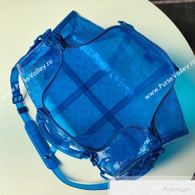 Louis Vuitton Monogram PVC Keepall Bandouliere 50 M53271 Blue 2019 (KD-9051335)