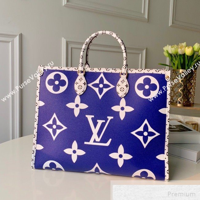 Louis Vuitton Onthego Shopping Tote Bag M44571 Blue 2019 (KD-9051336)