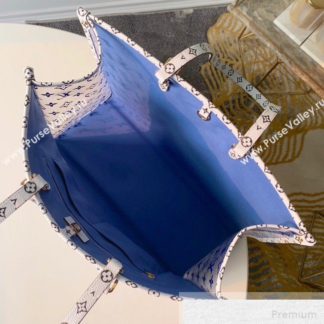 Louis Vuitton Onthego Shopping Tote Bag M44571 Blue 2019 (KD-9051336)
