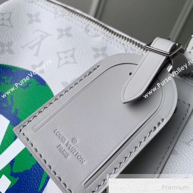 Louis Vuitton Mens Keepall Bandouliere 50 Travel Bag M44643 Blanc White 2019 (KD-9051339)