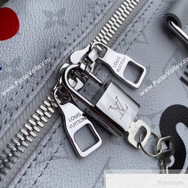 Louis Vuitton Mens Keepall Bandouliere 50 Travel Bag M44643 Blanc White 2019 (KD-9051339)