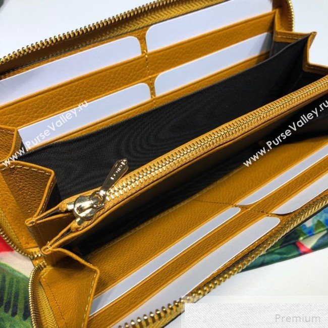 Gucci Zumi Grainy Leather Zip Around Wallet 570661 Yellow (DLH-9051341)