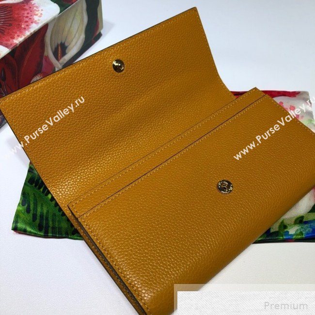 Gucci Zumi Grainy Leather Continental Wallet 573612 Yellow (DLH-9051342)