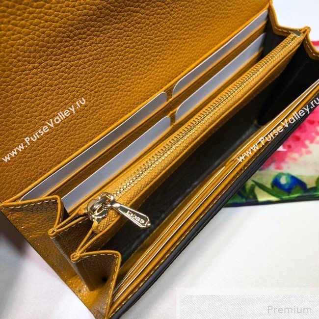 Gucci Zumi Grainy Leather Continental Wallet 573612 Yellow (DLH-9051342)