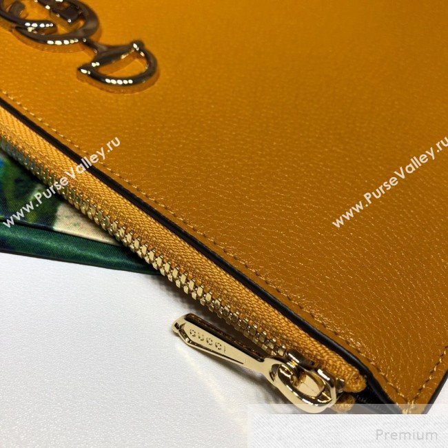 Gucci Zumi Grainy Leather Pouch 570728 Yellow 2019 (DLH-9051343)