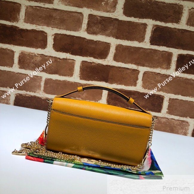 Gucci Zumi Grained Leather Mini Shoulder Bag 564718 Yellow 2019 (DLH-9051344)