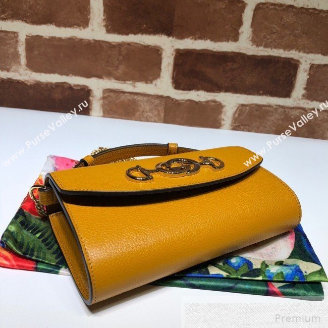 Gucci Zumi Grained Leather Mini Shoulder Bag 564718 Yellow 2019 (DLH-9051344)