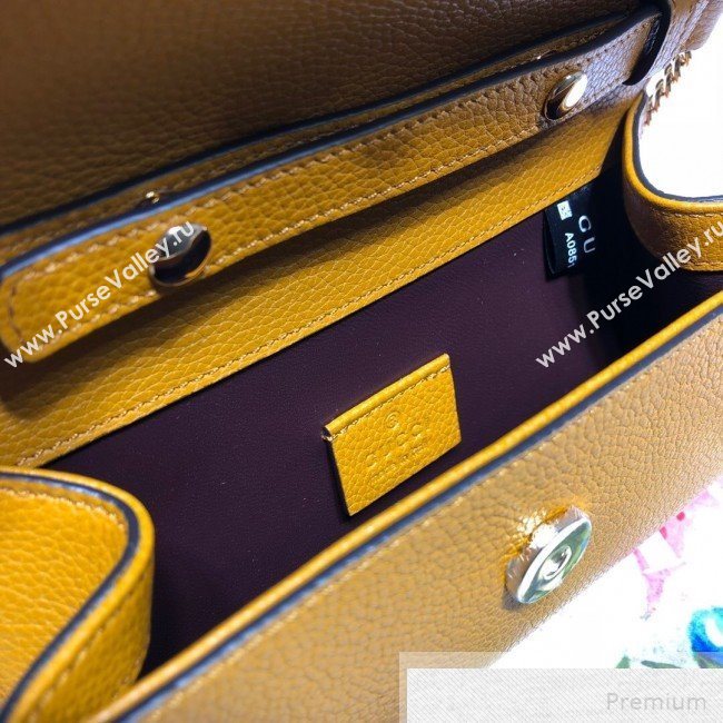 Gucci Zumi Grained Leather Mini Shoulder Bag 564718 Yellow 2019 (DLH-9051344)