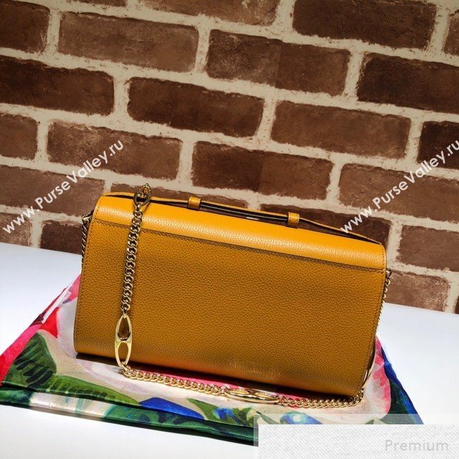 Gucci Zumi Grained Leather Small Shoulder Bag 572375 Yellow 2019 (DLH-9051345)