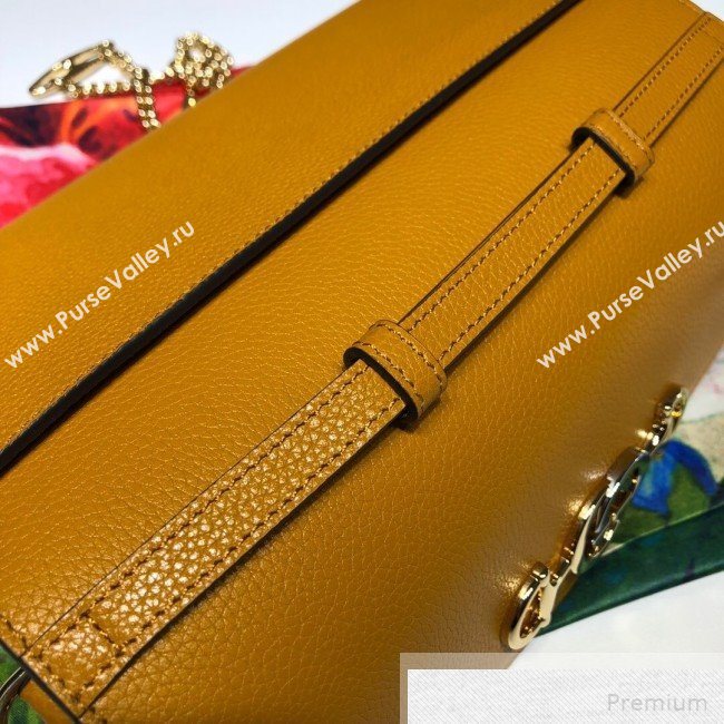 Gucci Zumi Grained Leather Small Shoulder Bag 572375 Yellow 2019 (DLH-9051345)