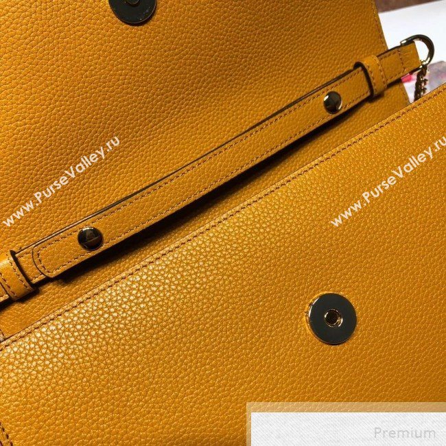 Gucci Zumi Grained Leather Small Shoulder Bag 572375 Yellow 2019 (DLH-9051345)