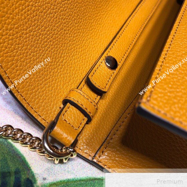Gucci Zumi Grained Leather Small Shoulder Bag 572375 Yellow 2019 (DLH-9051345)