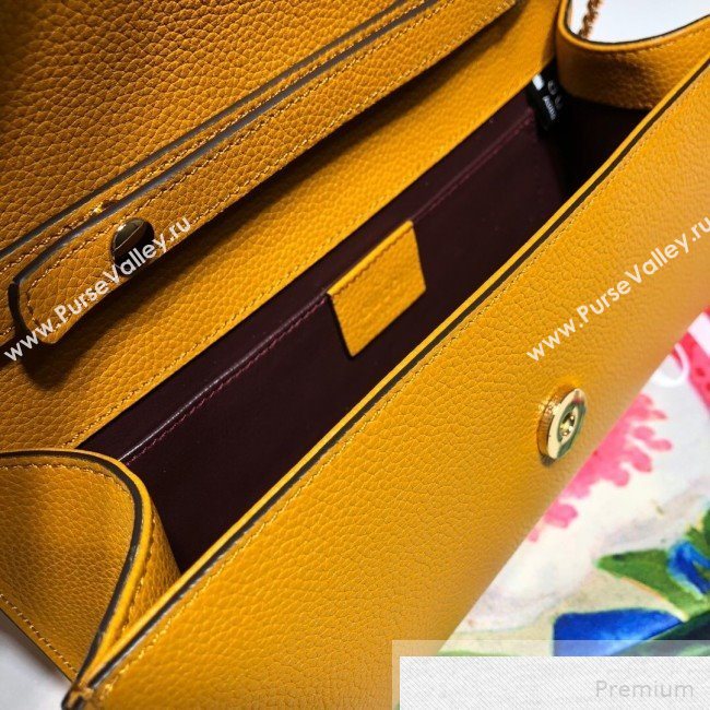 Gucci Zumi Grained Leather Small Shoulder Bag 572375 Yellow 2019 (DLH-9051345)