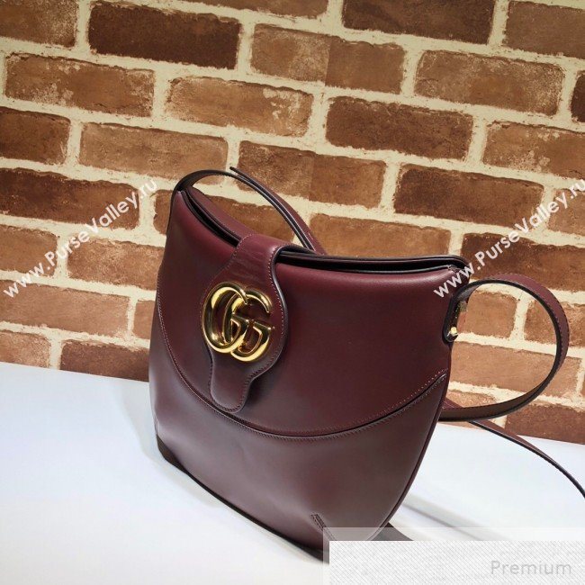 Gucci Arli Medium Shoulder Bag 568857 Burgundy 2019 (DLH-9051349)