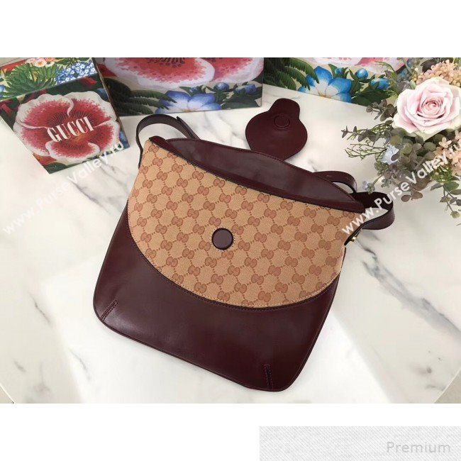 Gucci Arli GG Medium Shoulder Bag 568857 Beige/Burgundy 2019 (JM-9051352)