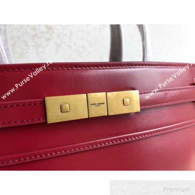 Saint Laurent Manhattan Medium Top Handle Bag in Smooth Leather 553745 Red 2019 (KTS-9051408)