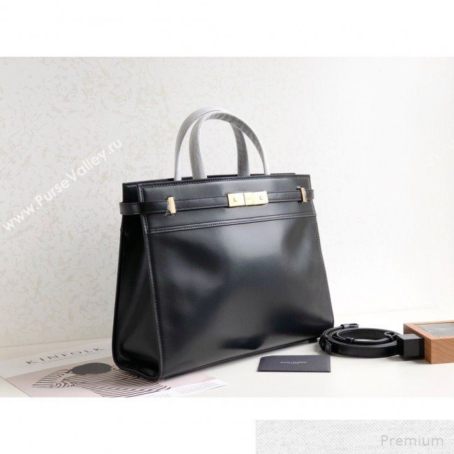 Saint Laurent Manhattan Medium Top Handle Bag in Smooth Leather 553745 Black 2019 (KTS-9051407)