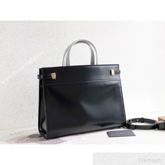 Saint Laurent Manhattan Medium Top Handle Bag in Smooth Leather 553745 Black 2019 (KTS-9051407)